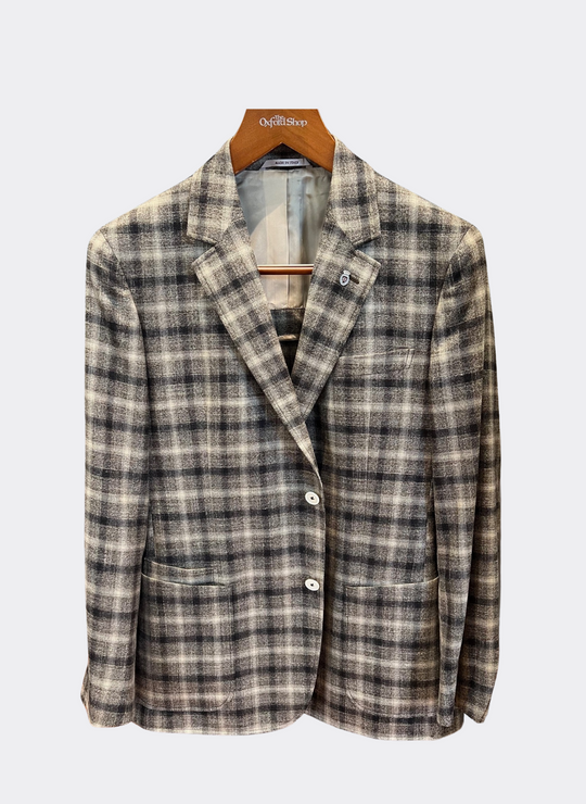 Ravazzolo Grey Checked Soft Jacket