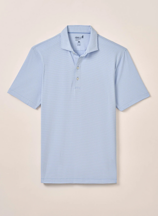 Johnnie-O Lyndonn Stripe Performance Jersey Polo In Seychelles