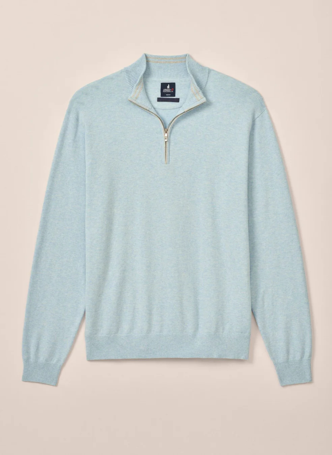 Johnnie-O Desmond Plaited Cotton Blend 1/4 Zip Sweater In Malibu