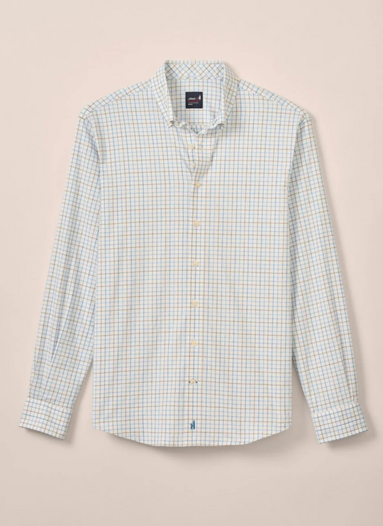 Johnnie-O Paddock Performance Button Up Shirt In Malibu