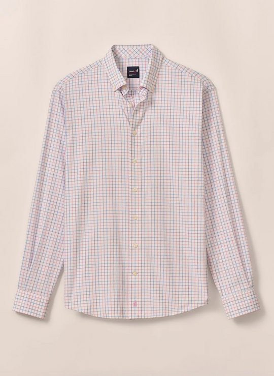 Johnnie-O Paddock Performance Button Up Shirt In Porto Pink