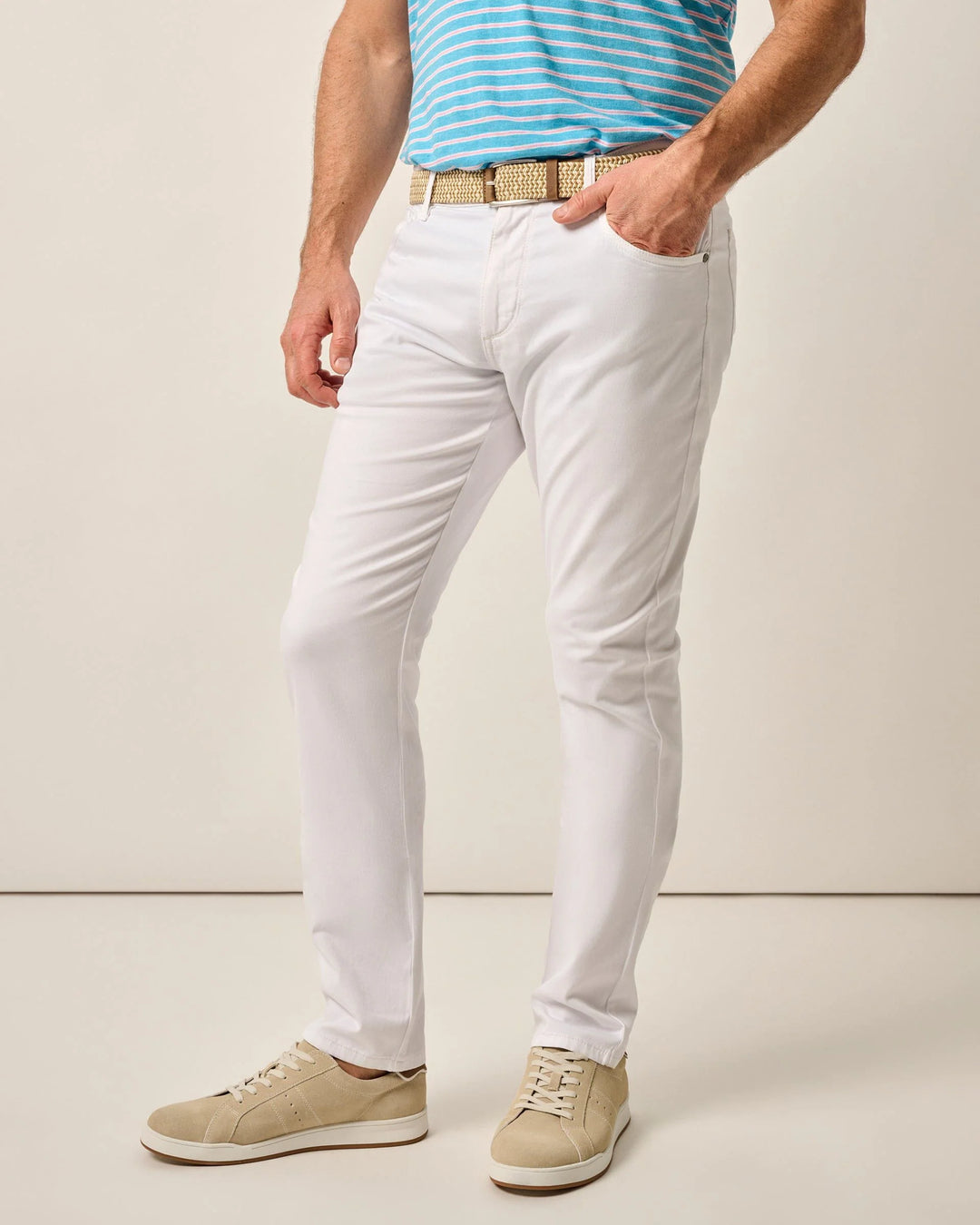 Johnnie-O Carmel Sateen 5-Pocket Pants In White