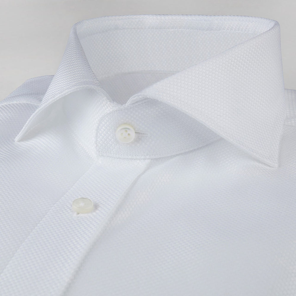 Stenströms White Textured Twill Shirt